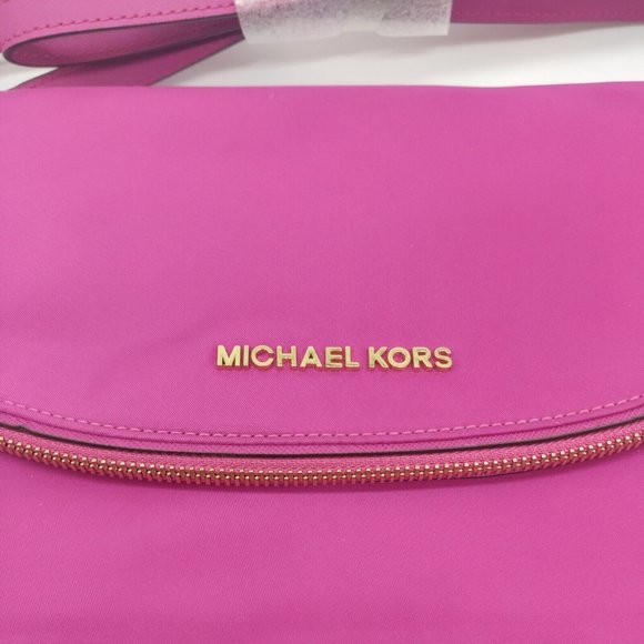 MICHAEL Kors Shoulder Satchel Handbag Purse Convertible Fuscia Gold - Picture 7 of 8